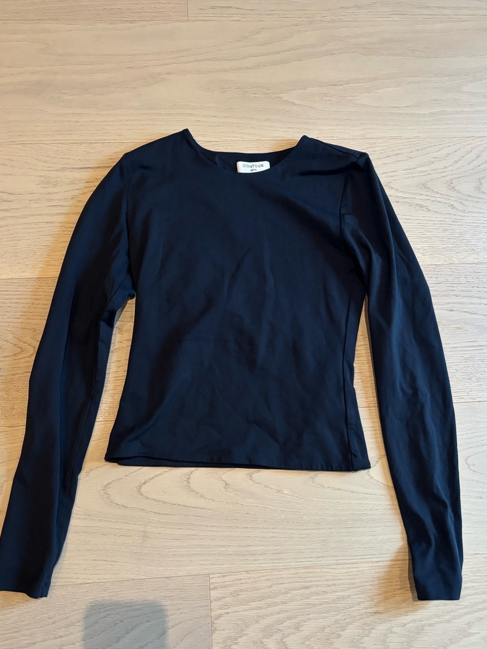Aritzia Black Long-Sleeve Crewneck Top